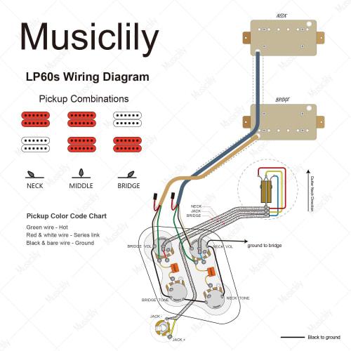 Musiclily Pro Pre-Wired 3-Way Toggle Switch with Braided Metal Wire, Soldered, Nickel for LP Les Paul Electric Guitars