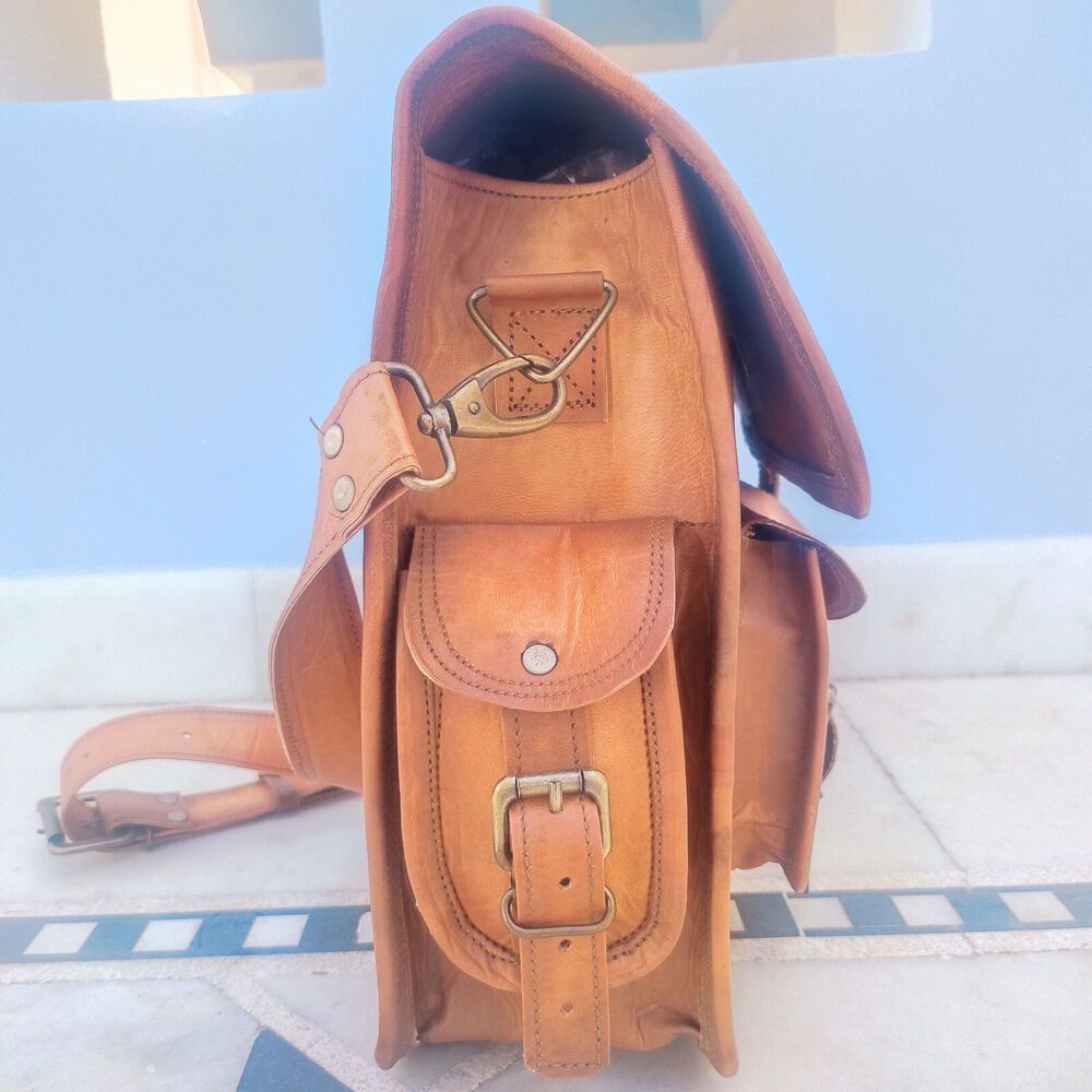 Винтажная кожаная сумка через плечо — фото 3