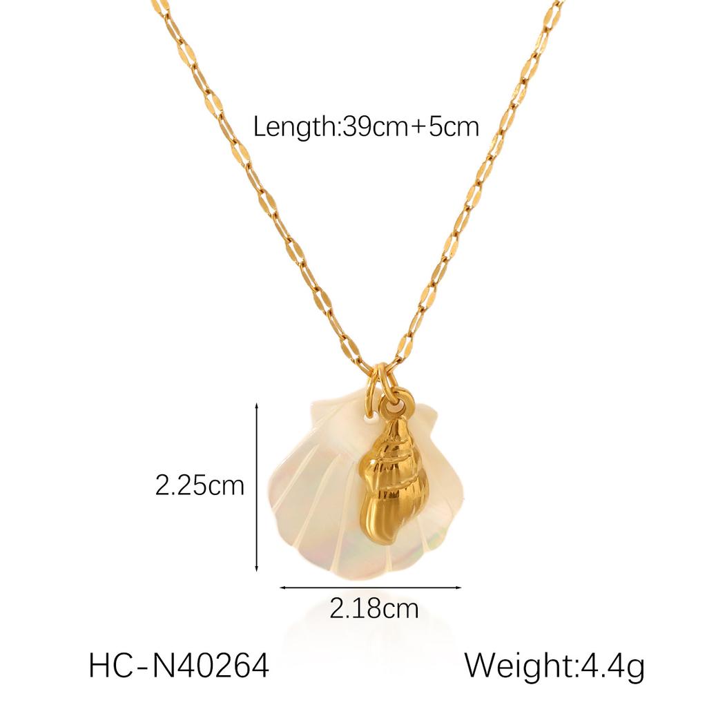 Ocean Seahorse Shell Pendant Necklace Minimalist Collarbone Chain Jewelry