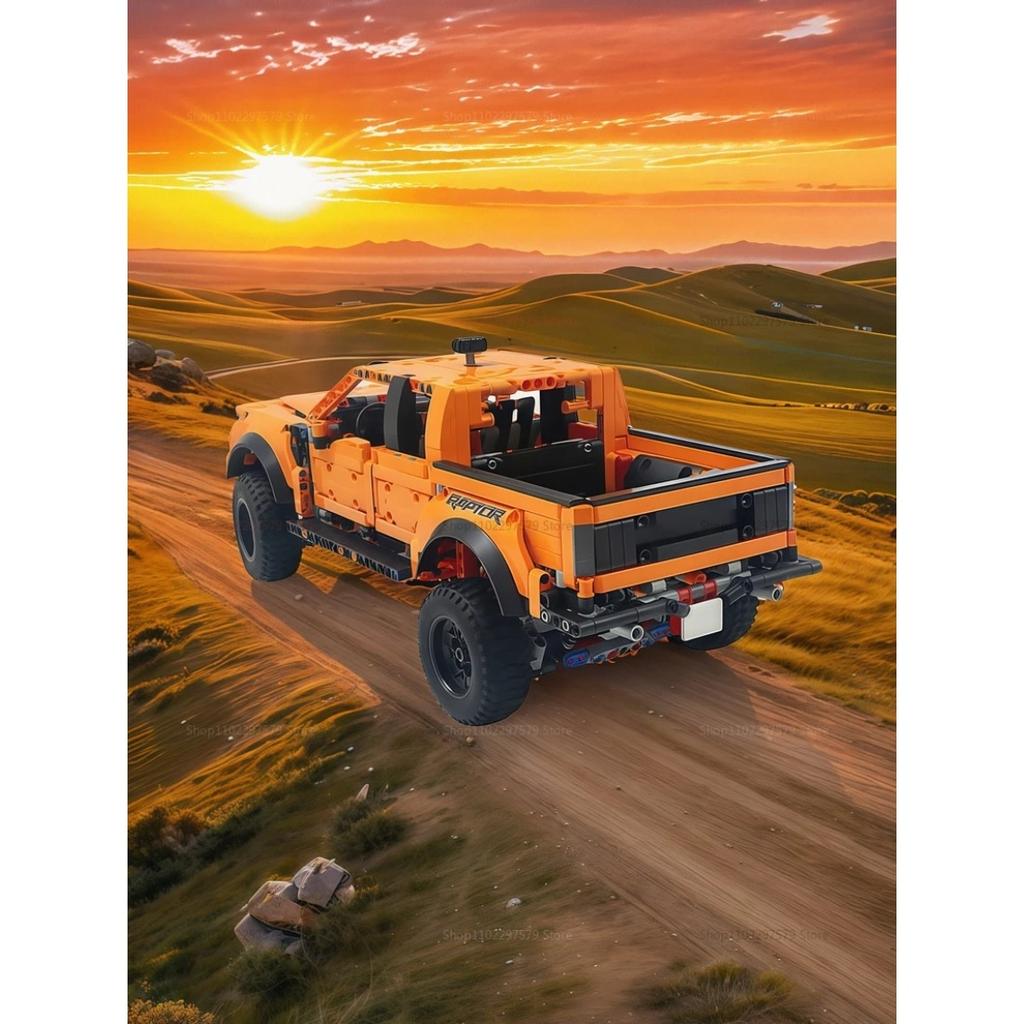 New 1300+PCS Educational Building Blocks F-150 Pickup Truck Racing MOC Technology Building Blocks Model Car Brick Toys Kids Gift