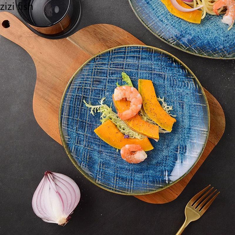 Retro Irregular Ceramic Dinner Plate Restaurant Steak Plate Sushi Plate Sashimi Plates Molecular Cuisine Creative Tableware