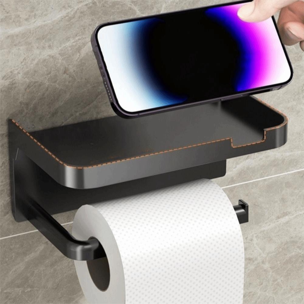 Plastic Toilet Paper Holder Wall Mounted Storage Shelf Large Toilet Paper Box  Phone Stand