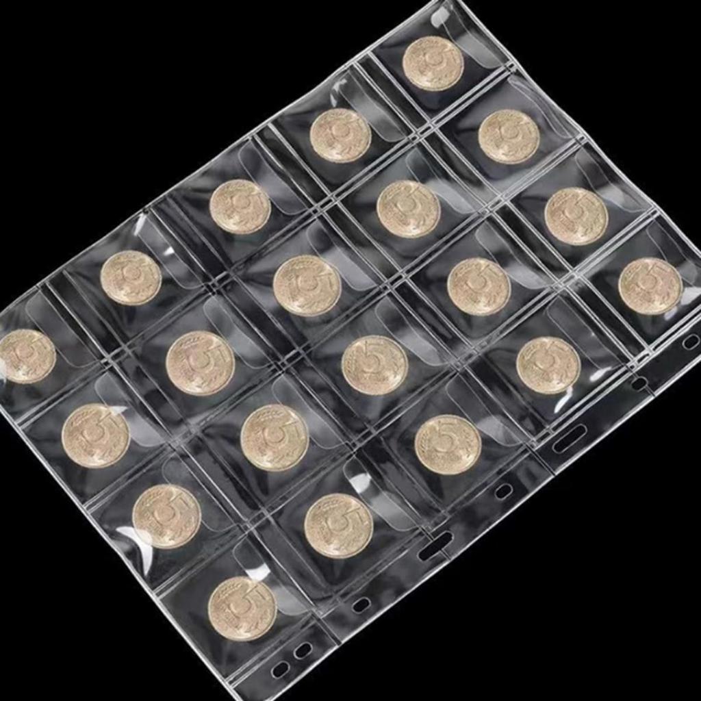 10PCS Sheet Coin Wallets  Holders Storage Collection Pages Clear Coin Collection Booklet Loose Leaf Storage Box