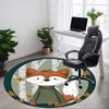 1pc Fox Autumn Office Round Area Rug, Indoor Mat Suitable For Office, Under Office Chairs Bedroom Living Room Home Decor, Room Deco