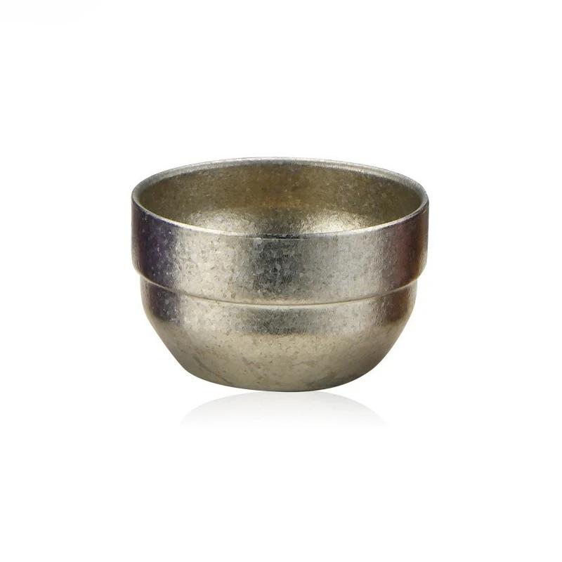 

Титановая чашка Чистый титан Чайная чашка Штабелируемые чашки Походный портативный чайный набор Хранение для дома Двойная защита от ожогов Чайная пиала 50ml серебряный