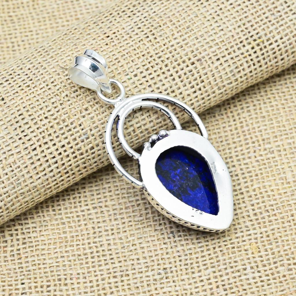 Lapis Lazuli Gemstone Handmade 925 Sterling Silver Wonderful Jewelry Pendant For Mother's Day Gift