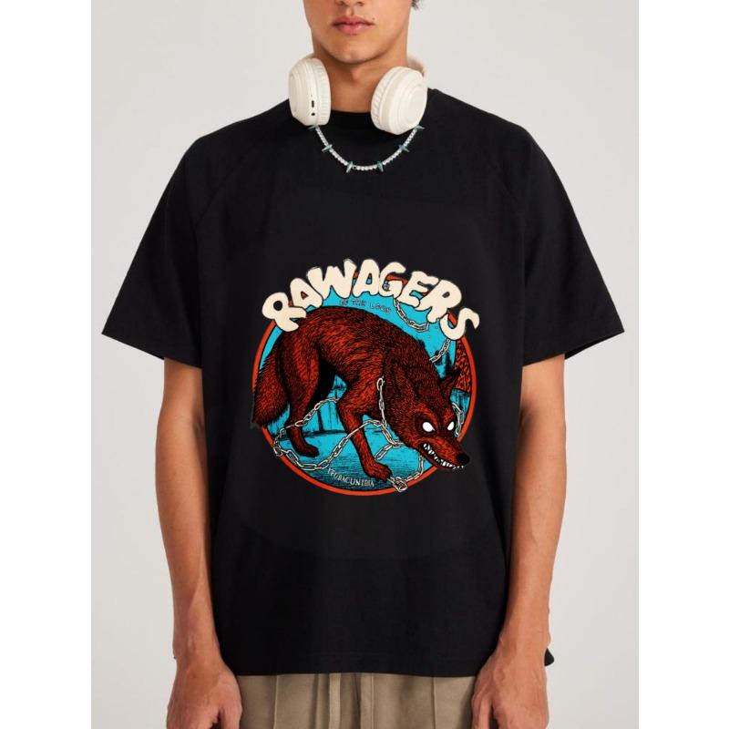 

Белая футболка с графикой волчьей цепи Rawagers для повседневной носки XXXXL чёрный