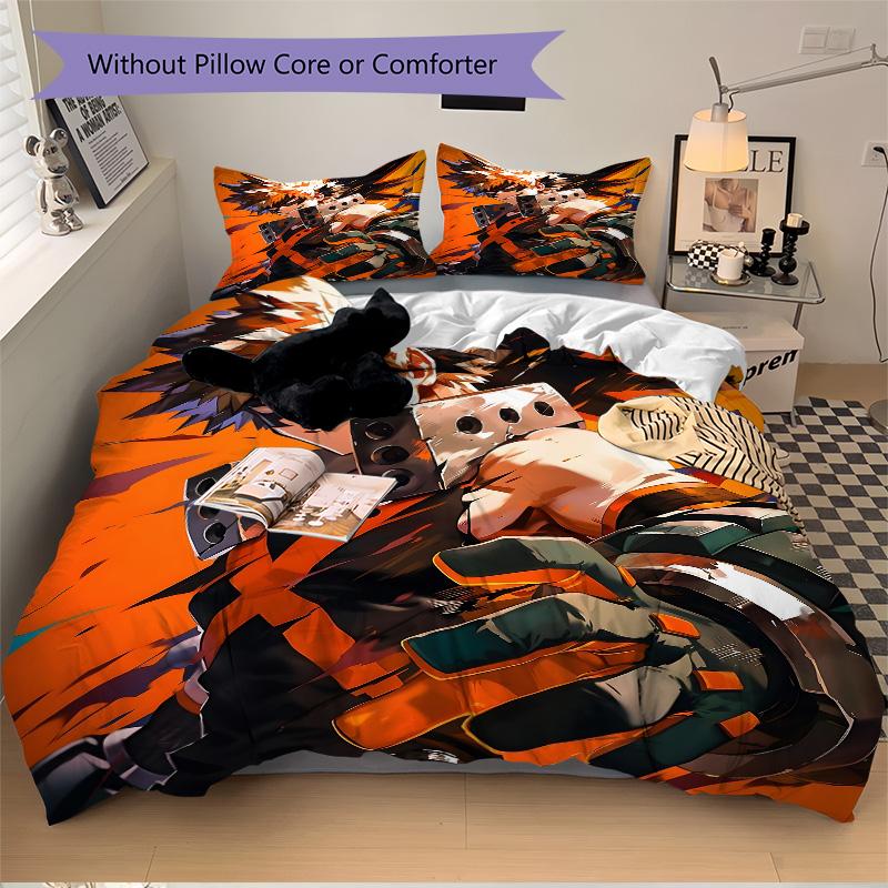 Anime Battle Print 3Pcs Bedding Setduvet Cover With 2 Bedropillowcase Home Birthday Gift