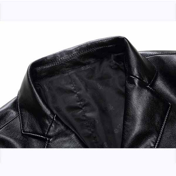 Large Size 7XL Leather Suit Loose Lapels Leather Jacket Men's Plus Size Leather Casual Suit Jacket