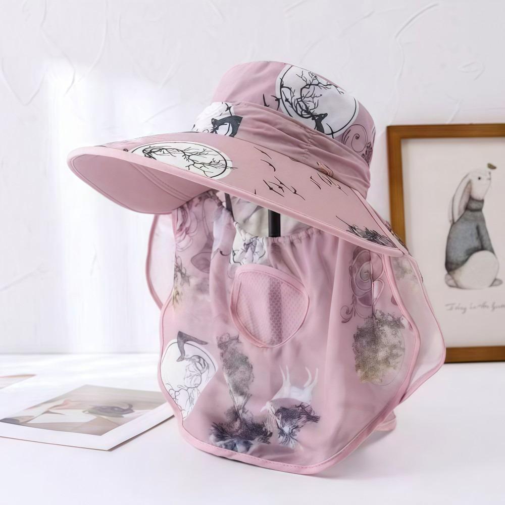 

Wide Brim Face Mask Sun Hat UV Protection Fisherman s Hat Tea Picking Work Hat Summer Outdoor