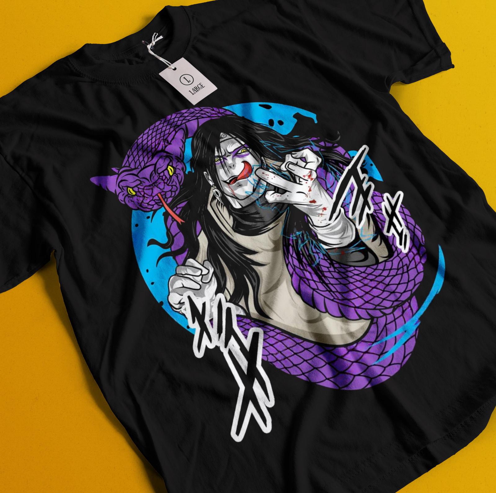 Orochimaru T-Shirt Mens Womens Tees Top Naruto Tshirt Jiraya Shirt Madara Kakashi Tee Itachi Tsunade L