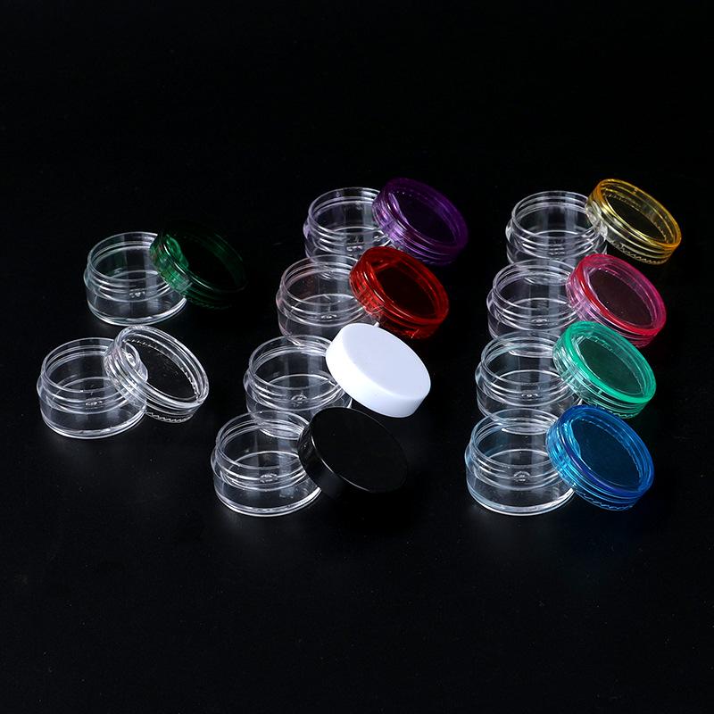 

Round Bottom Cream Jar: 3g/5g Eye Cream & Ointment Sample Container, Skincare & Cosmetic Packaging 5g; Blue Lid