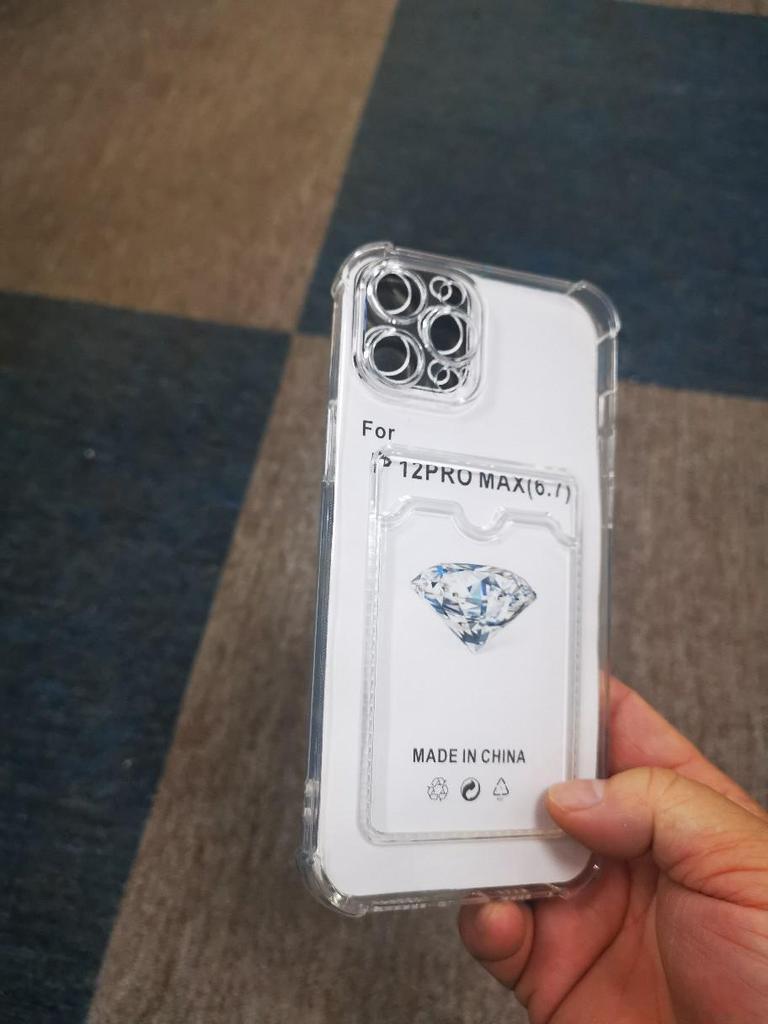 Apple 12 11 13 14 Husă transparentă cu slot pentru card anti-cădere Pachet complet Suport moale