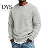 Mens Casual Crewneck Sweatshirt Men Sweatshirt, Soild Color Geometric Texture Ribbed Cuff Hem Loose Fit Pullover Shirt for Office Street Daily