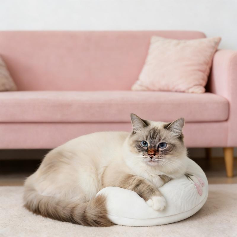 Pack of 4 NonSlip Bottom Pet Pillow for Safety During Kitten Activity and Lounging Cushion Bed Pillow for Small Cats