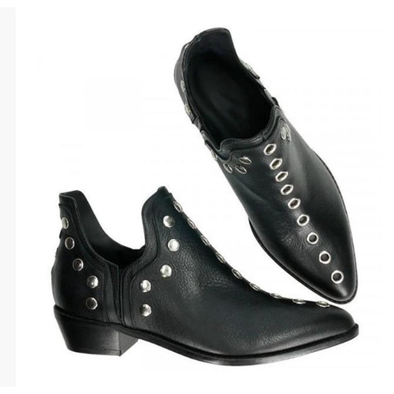 New Women's Boots Autumn Pointed Head Rivets Personality Ankle Boots Women Sneakers Chelsea Botas De Mujer