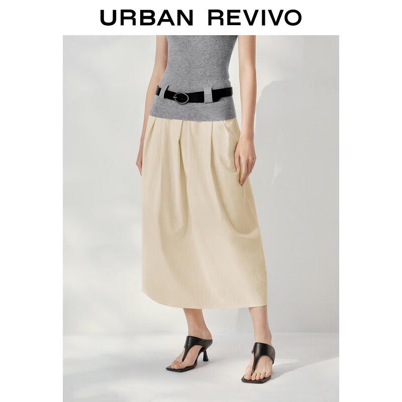 UR Women s 2025 Autumn Pleated High-Waist Midi Skirt XXS