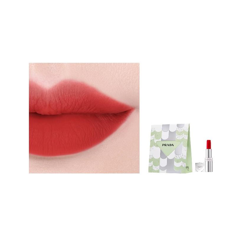 Матовая помада Prada, ultimate цвет, легкая помада, подарочный пакет limited edition, матовая, легко наносимый цвет, #R128 Темная маджента 3,8 г красный