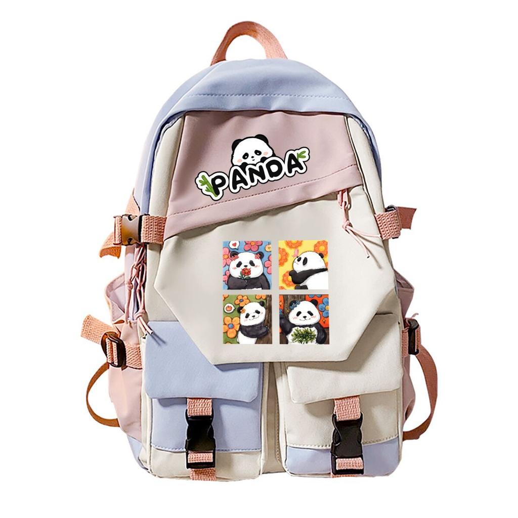 Panda Huahua Peripheral Printing Children'S Light Backpack Student School Bag Middle And High School Large Capacity