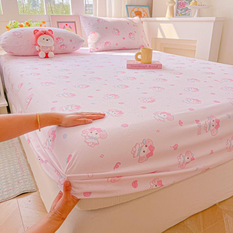 New Type A Double-layer Yarn Washed Cotton Bed Sheet Ins Windproof Anti-slip Dustproof Protective Cover for Four Seasons