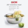 304 Stainless Steel Leaky Basin Rice Washing Sieve Basin Vegetable Basket Leaching Water Washing Fruit Filter Rice Basin