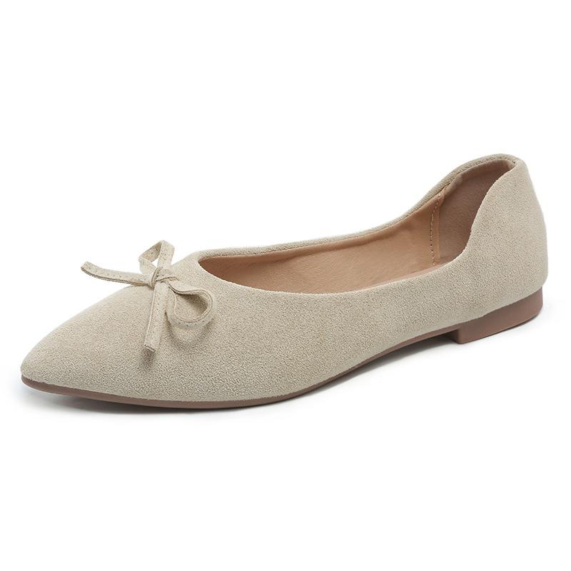 

Весенние женские нежные балетки ретро на скрытой платформе замшевые вечерние ветровка новые 2025 бант одинарные туфли квадратный носок вечер 35