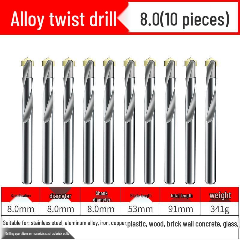 Premium Tungsten Steel Alloy Drill Bit - Super Hard, Stainless Steel Twist for Drilling
