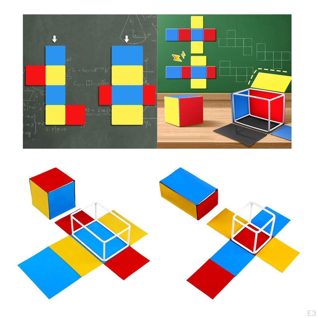 2x Geometric Shapes Blocks for School Supplies Student Homeschool Activities Large