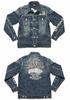 Our jeans Custom Design Logo Embroidery Patch Denim Jacket Distressed Indigo [Banson] store's custom-made & JFV-2302-INDIGO (S, (A))