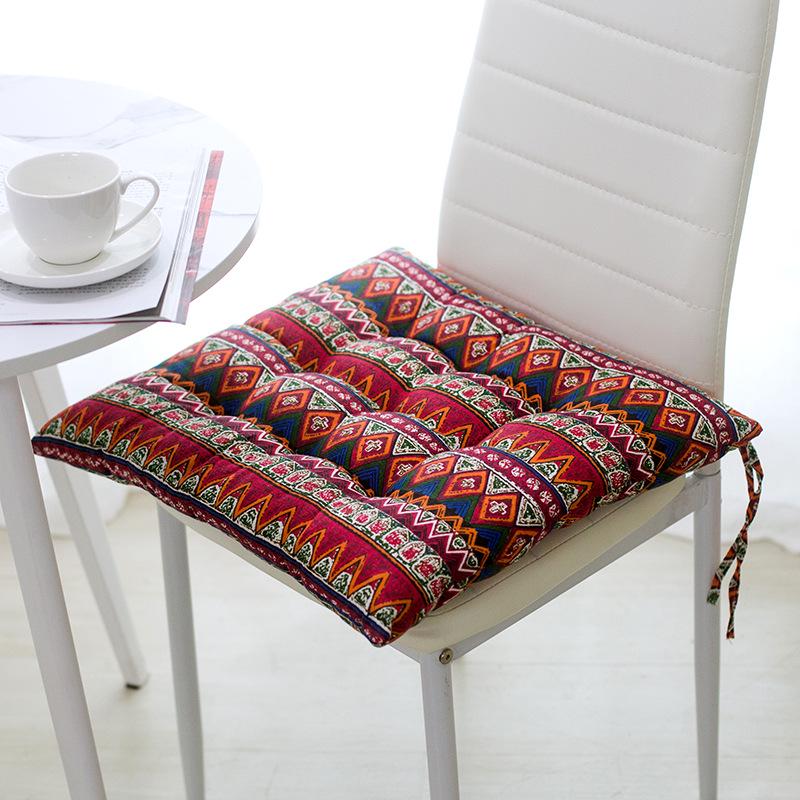 18 Patterns Square Cushion With Strap Not Deformed Tatami Mats Sofa Back Cushion Thick Classroom Seat Pads Stool Chair Cushion