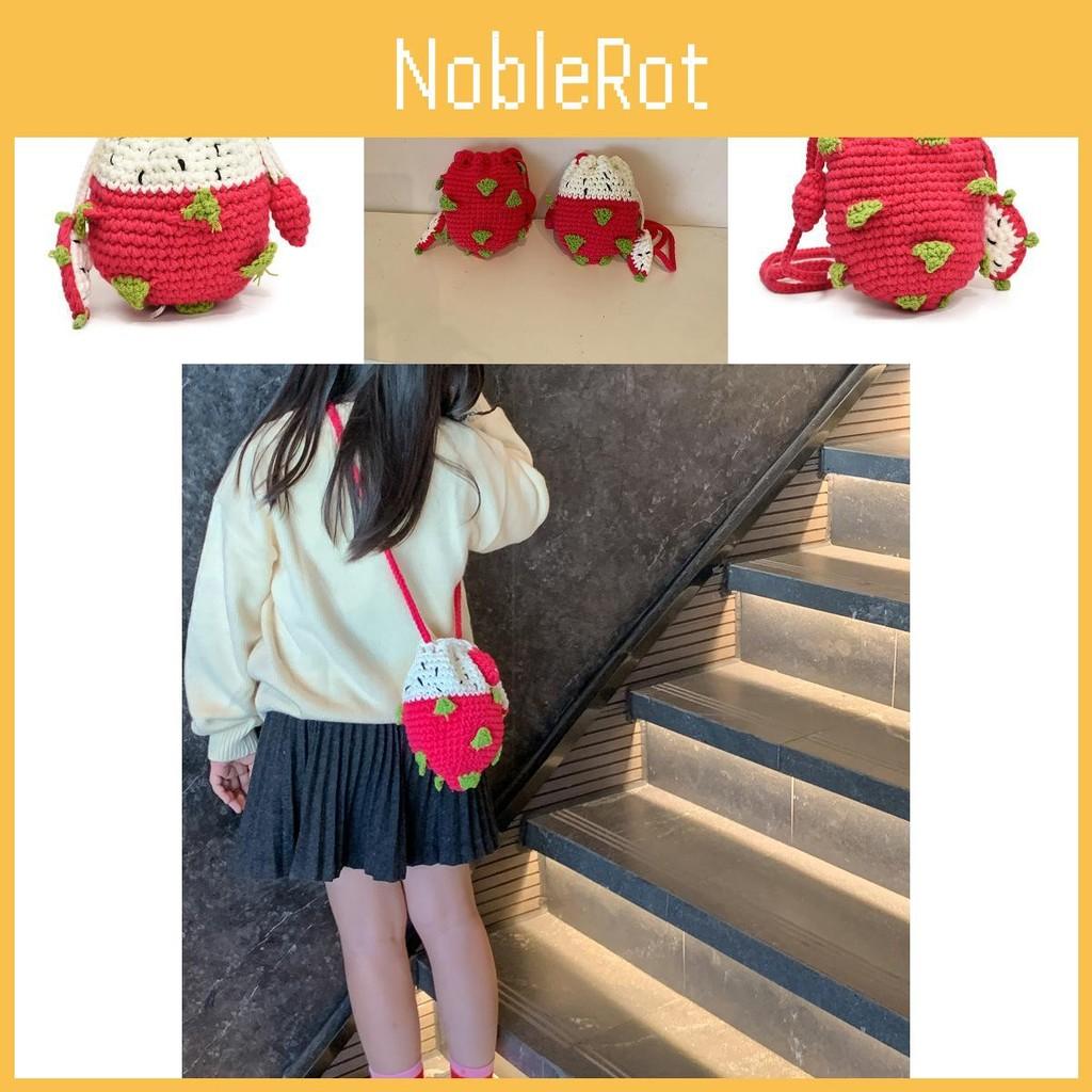 Knitted Childrens Charming Bag With Adorable Dragon Fruit Design For Boys And Girls