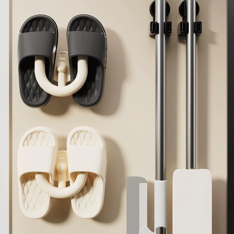 Drainage Suction Cup-style Shoe Rack for Bathroom Wall-mounted Storage, Slip-on Shoe Drying Stand, Water-draining Shoe Storage Shelf, Drying Gadget