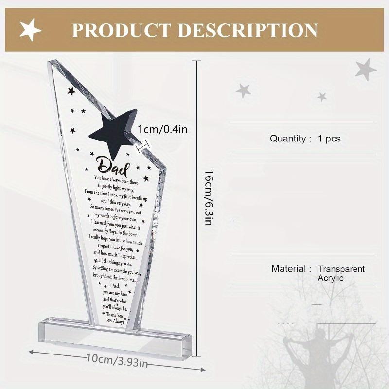 Acrylic Dad Gift, Sympathy Thankful Quote, Blessed Wish Memorial Table Centerpiece, Perfect for Father's Day & Birthdays