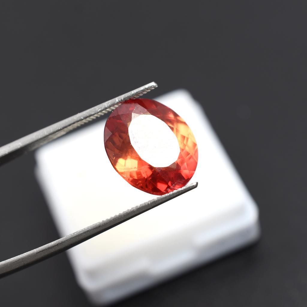 9.50 Carat Oval Cut CERTIFIED Loose Gemstone Natural Orange Ceylon Sapphire