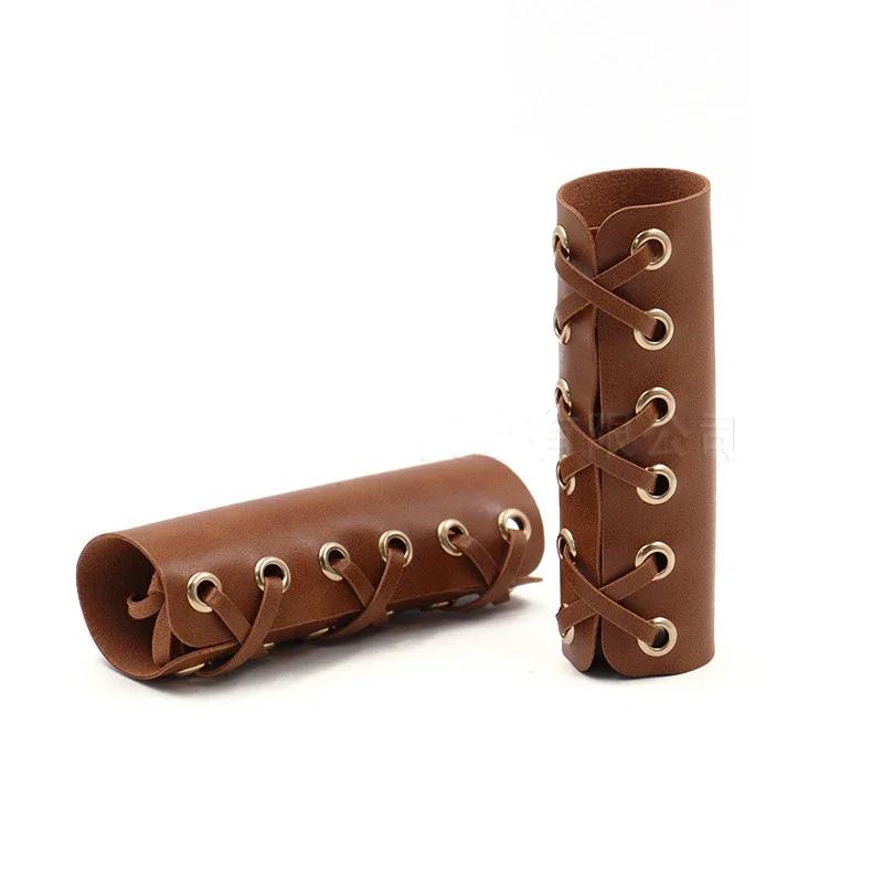 1PC Motorcycle Universal Handlebar Cover Bicycle Riding Non-slip Vintage Leather Protective Cover Motorcycle Tuning Accessories