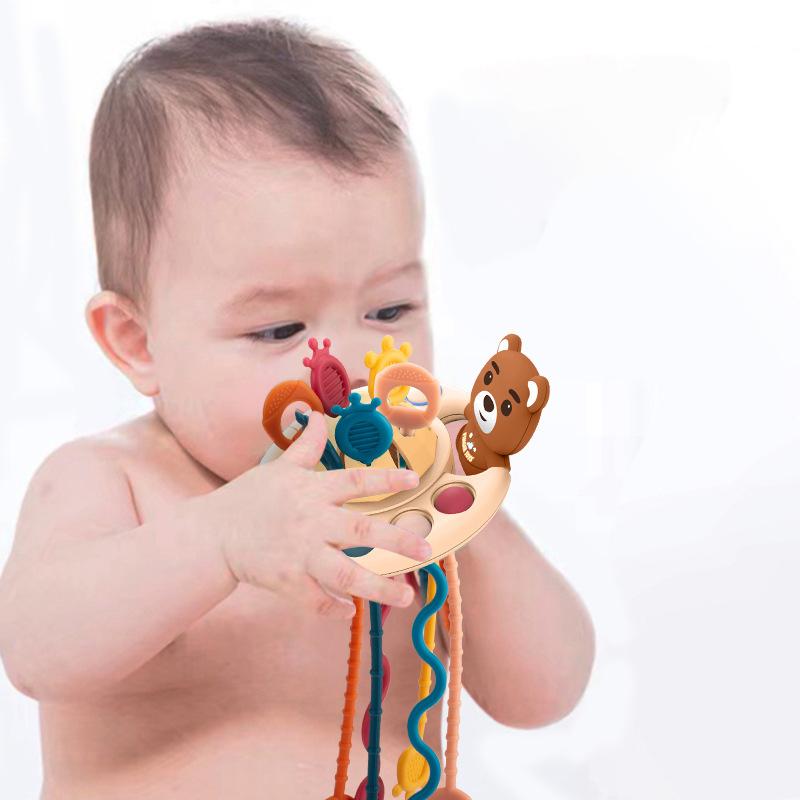 Pull String Interactive Teething Toy For Boy Girl Sensory Educational Boy Girl Toy Fun Early Learning Activity For Boys Girls