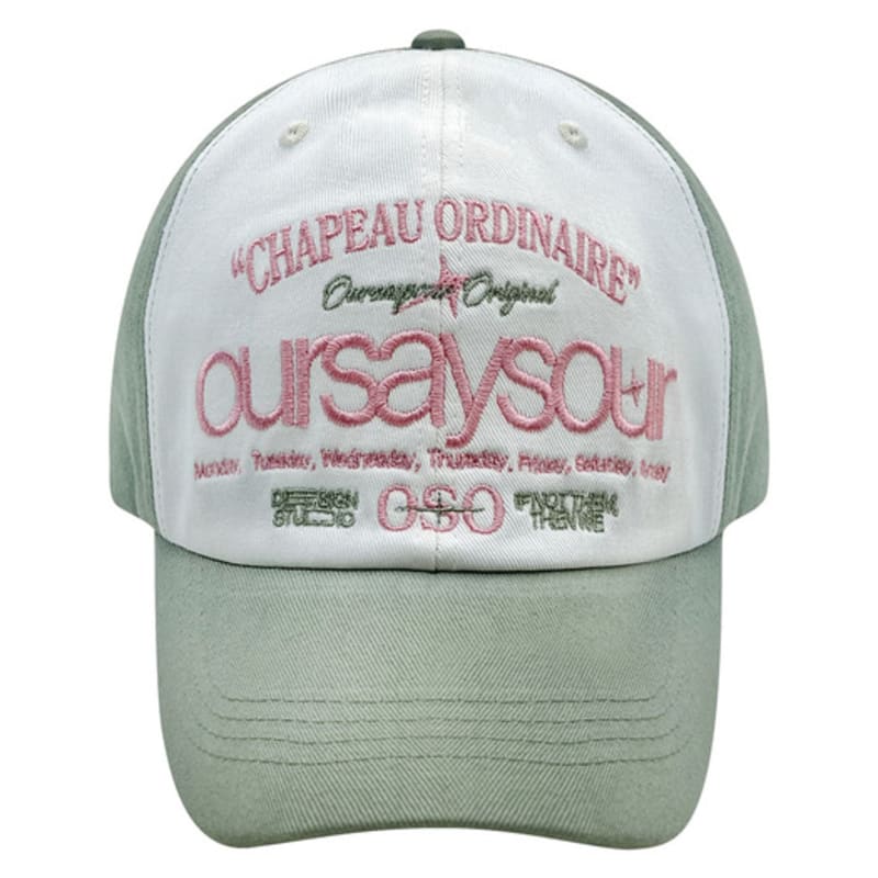 

oursaysour lettering logo ball cap light khaki/ivory FREE