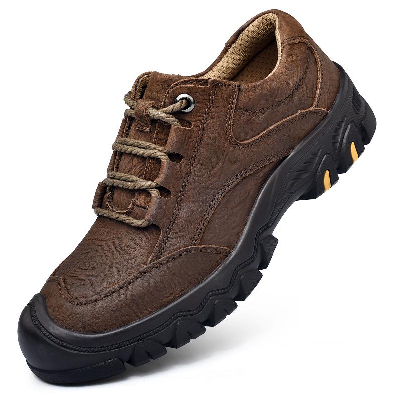 Handmade Men Hiking Shoes Genuine Leather Mens Casual Shoes All-match Male Driving Shoes New Male Comfortable Walking Footwear