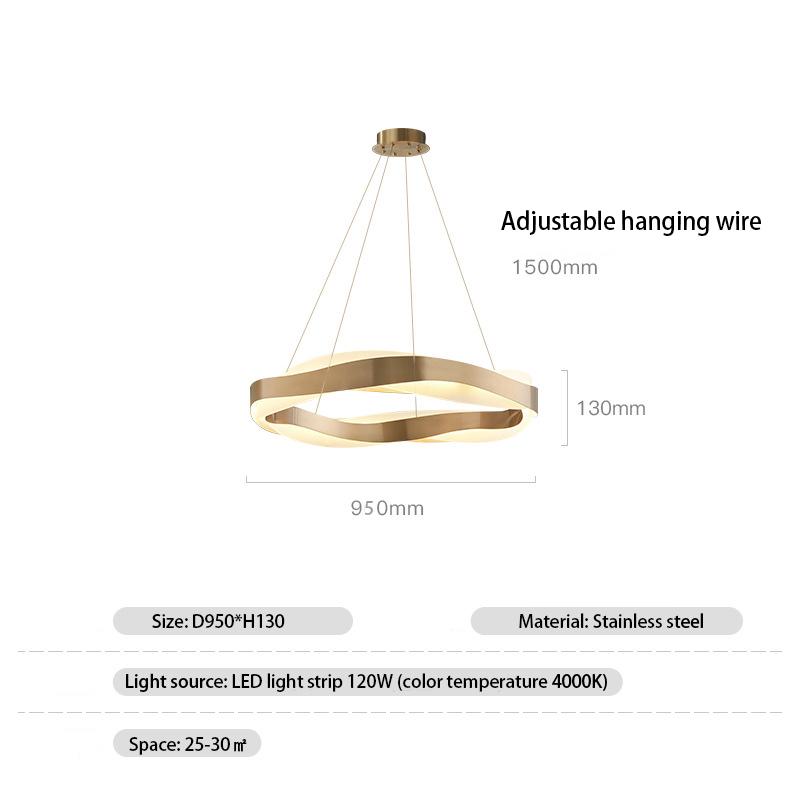 New Modern Gold Pendant Lamp Nordic LED Three Color Dimming Chandelier for Living Room Bedroom Restaurant Decor Hanging Lighting