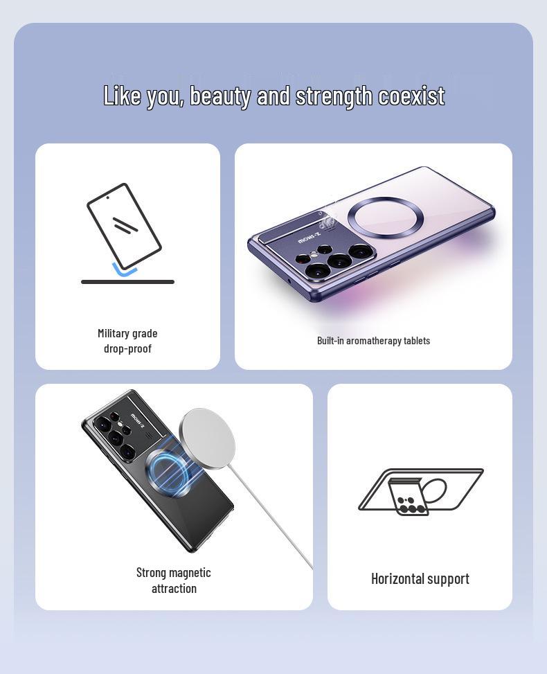 Samsung S25U Stand Phone Case: S23 Ultra & S24 Ultra Aluminum Alloy Aromatherapy Magnetic Case