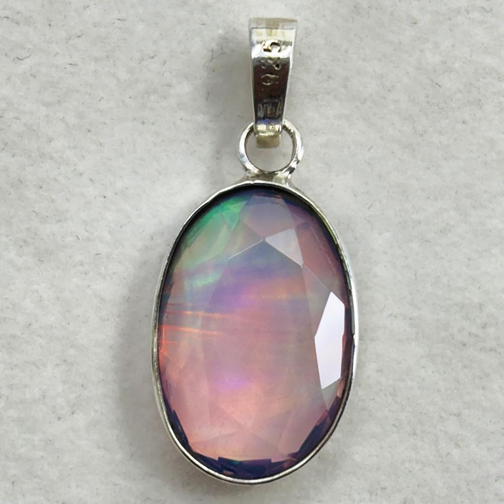Natural Opal Pendant 23 ct Oval 925 Sterling Silver Gems October Birthstone for Gem Collections