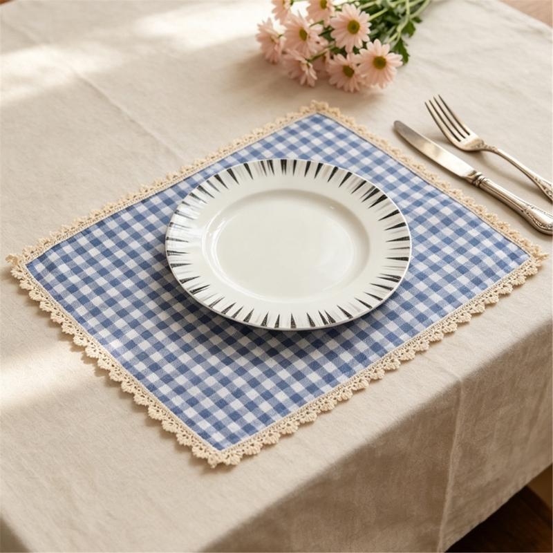 Tovaglietta Rettangolare da Pranzo, Tovaglietta da Tavola in Tessuto a Quadretti 30 X 40 Cm per Posizionamento Individuale dei Posti per i Pasti