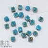 Flower glaze blue ceramic beads loose beads handmade DIY necklace accessories material beads