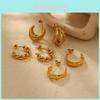 Geometric Stainless Steel Hoop Earrings For Fashionistas And Office Wear