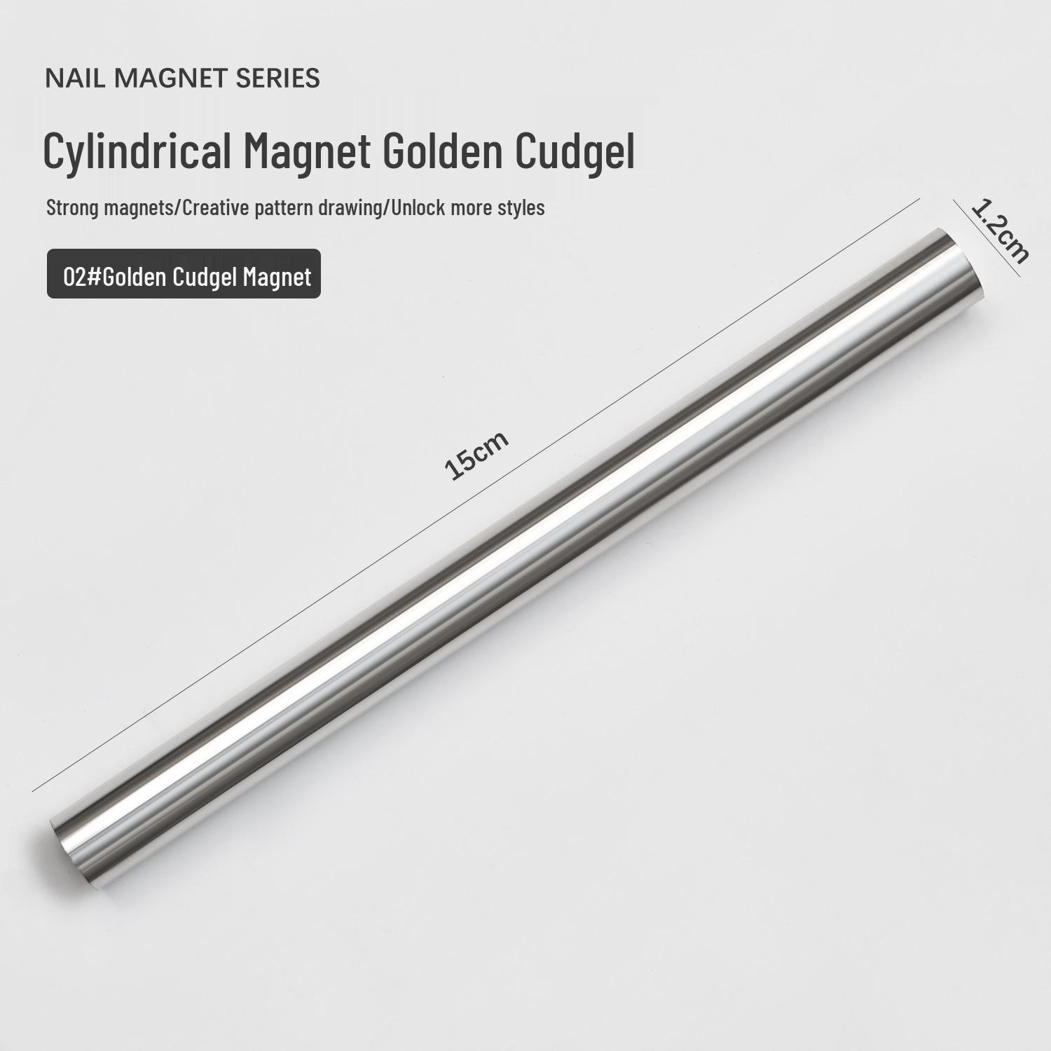 Nail Art Double-Ended Cat Eye Magnet – Strong, Thickened, Multi-functional in Golden Cudgel and Lightning Styles