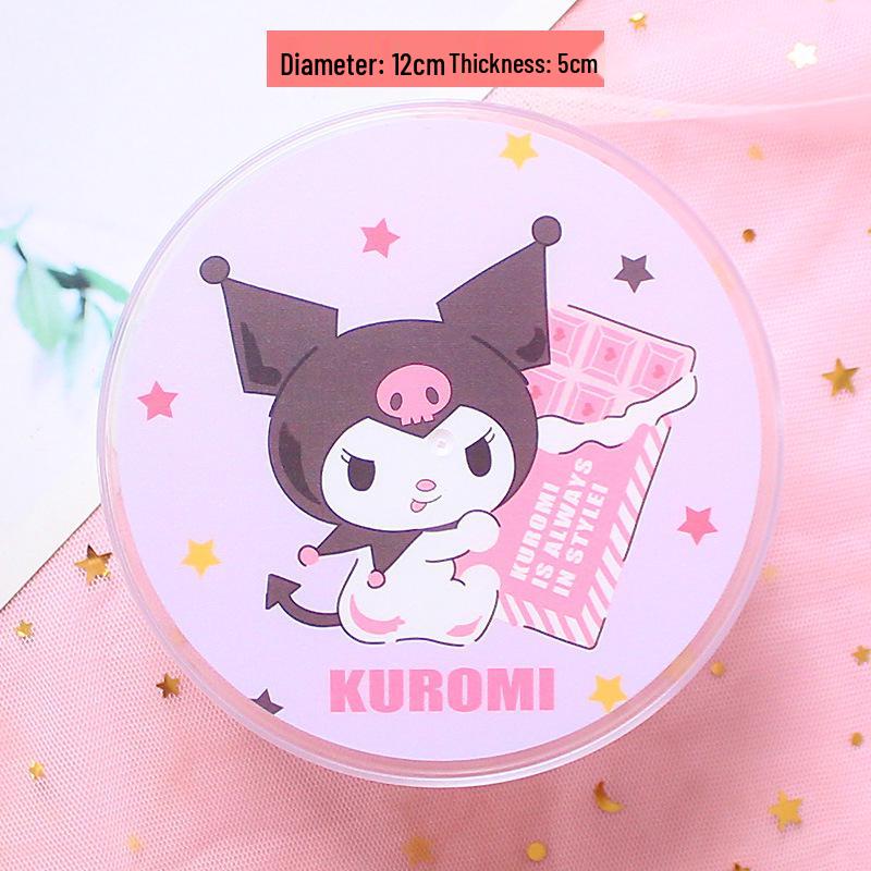 Transparent Cartoon Storage Box: Cute Round Organizer for Snacks, Candy, Gifts, or Cosmetics.