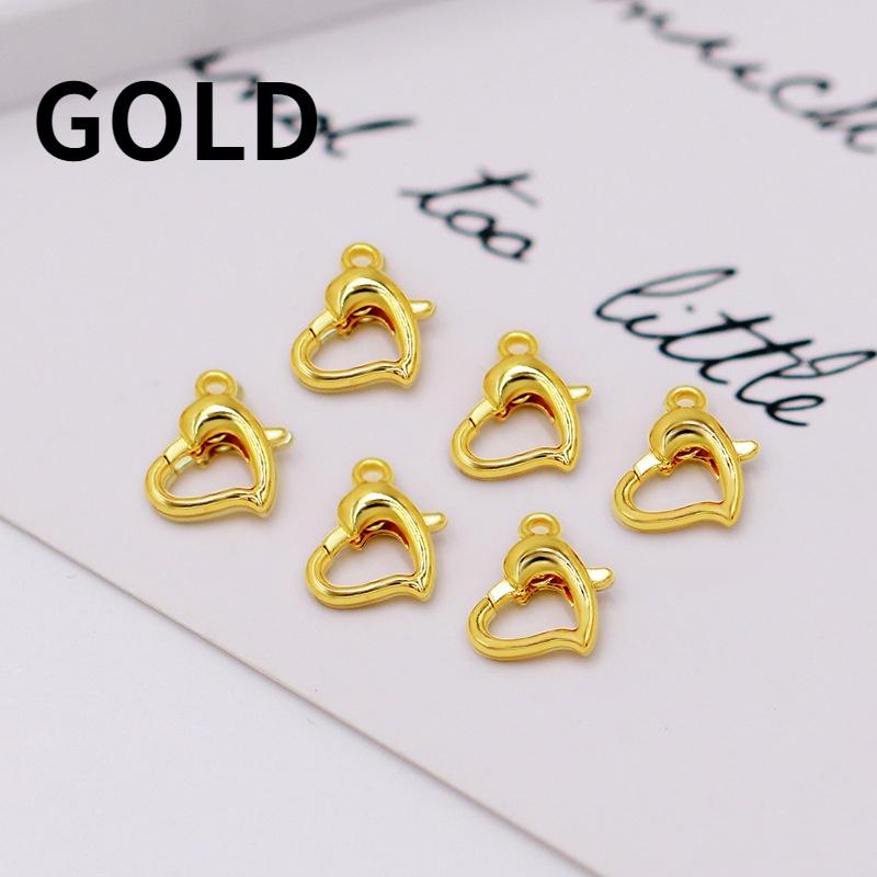 10pc DIY Jewelry Accessories Heart-shaped Peach Heart Lobster Clasp Necklace Clasp Necklace Bracelet Extension Link Clasp Accessories