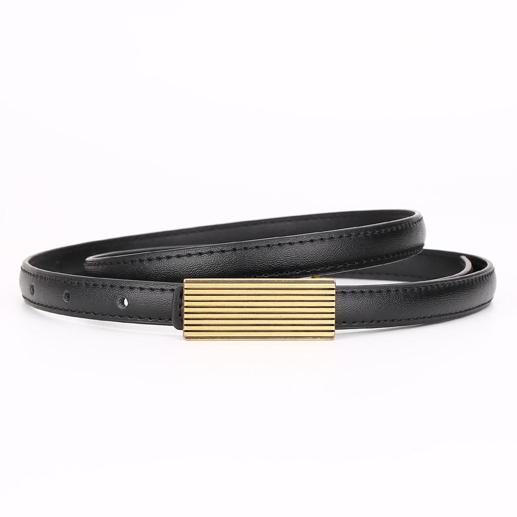 Women's Genuine Cowhide Leather Striped Dress Belt - Versatile & High-End Accessory