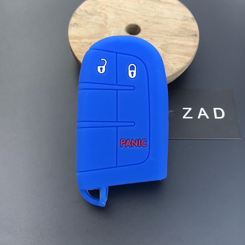 ZAD Silicone Rubber Car Key Case Cover Shell Holder For JEEP for Chrysler Dodge JCUV for Fiat 500X 2+1 Button Car Styling Pocket