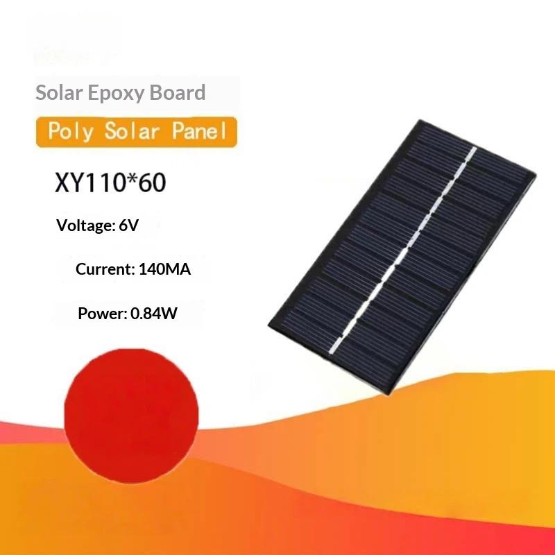 6V 140Ma 0.84W Epoxy Solar Panel Mini Polycrystalline Solar Cell Module For 3.7V Battery Charging Diy Projects